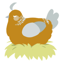 A ochre and silver chicken with a neck-band pattern