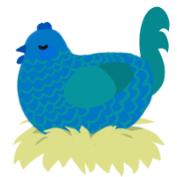 (unnamed), a sapphire and teal chicken with a lace pattern