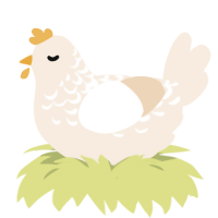 meringue, a cream chicken with a half-lace pattern