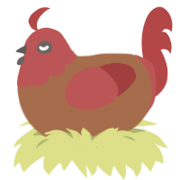 TyrannosaurusRex, a brown and red chicken with a head pattern