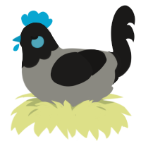 A ash and sable chicken with a head pattern