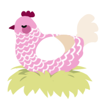 strawberry tea, a pink and cream chicken with a lace pattern