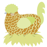 A gold and lemon chicken with a lace pattern