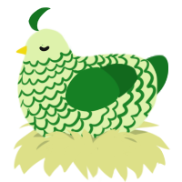 A apple and leaf chicken with a lace pattern
