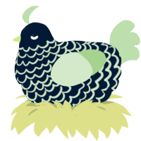 A tumblr and gluppy chicken with a lace pattern