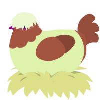 A apple and russet chicken with a head pattern