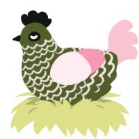 Lily Pad, a olive and rose chicken with a lace pattern