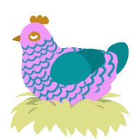 (unnamed), a lavender and teal chicken with a lace pattern