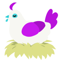 (unnamed), a white and amethyst chicken