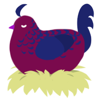 (unnamed), a wine and navy chicken with a half-lace pattern