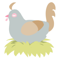 Cocogut, a silver and beige chicken