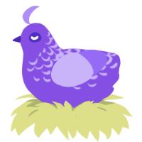 (unnamed), a blurple and lilac chicken with a half-lace pattern