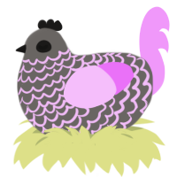 (unnamed), a grey and lavender chicken with a lace pattern
