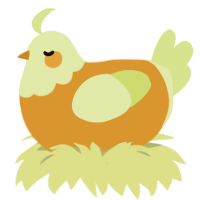 Citrus, a orange and lemon chicken with a head pattern