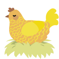 A honey and yellow chicken with a lace pattern