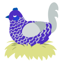 (unnamed), a indigo and silver chicken with a lace pattern