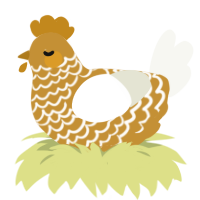 (unnamed), a gold and white chicken with a lace pattern