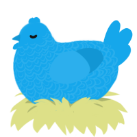 Clear, a sky chicken with a double-lace pattern