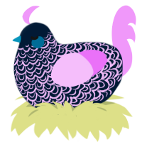 A tumblr and lavender chicken with a double-lace pattern