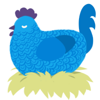 A sky and sapphire chicken with a double-lace pattern
