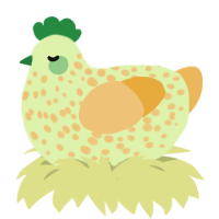 Diseased, a apple and honey chicken with a speckle pattern