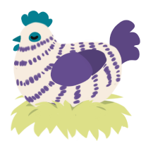 Clam, a cream and overcast chicken with a bar pattern