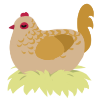 A beige and gold chicken with a half-lace pattern