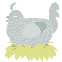 Silver, a silver chicken with a lace pattern