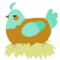 handsome squidward, a ochre and mint chicken with a head pattern