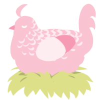 A rose chicken with a half-lace pattern