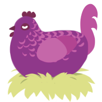 (unnamed), a plum and fuchsia chicken with a half-lace pattern