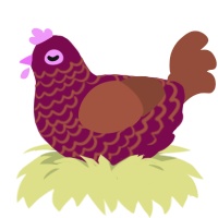 A wine and russet chicken with a lace pattern