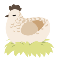 A cream and beige chicken with a half-lace pattern