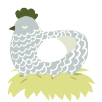 A silver and white chicken with a lace pattern