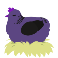 Blackberry, a overcast and sable chicken with a neck-band pattern