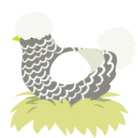 N2, a ash and white chicken with a lace pattern