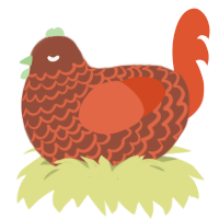 Blood Milk and Sky, a russet and vermilion chicken with a lace pattern