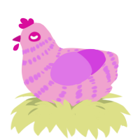 (unnamed), a pink and orchid chicken with a bar pattern