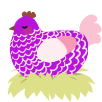 A amethyst and rose chicken with a lace pattern