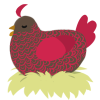A bark and crimson chicken with a double-lace pattern
