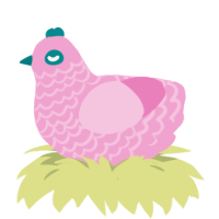 (unnamed), a pink chicken with a lace pattern