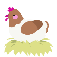 gingerbread, a white and brown chicken with a head pattern