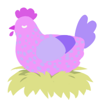 Kesshō Sakura, a lavender and lilac chicken with a speckle pattern