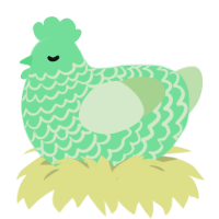Wasabi, a spring and gluppy chicken with a lace pattern