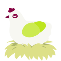 Turnip, a white and lime chicken