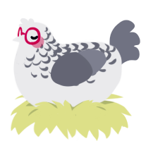 A black and ash chicken with a half-lace pattern