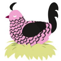 (unnamed), a pink and sable chicken with a lace pattern