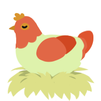 A apple and vermilion chicken with a head pattern