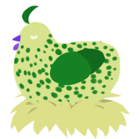 (unnamed), a lemon and leaf chicken with a speckle pattern