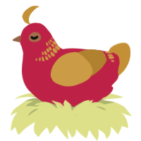 (unnamed), a crimson and gold chicken with a neck-band pattern